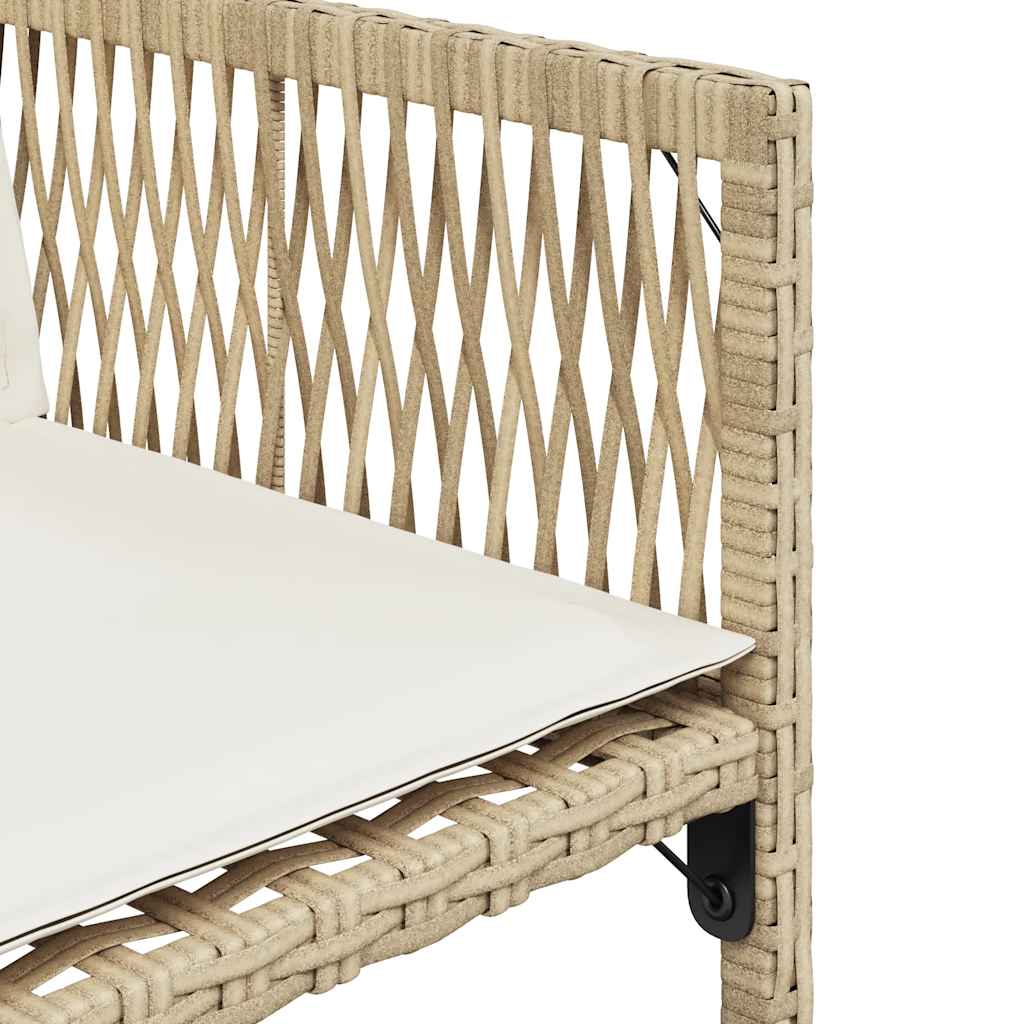 Gartenstühle mit Kissen 4 Stk. Beige Poly Rattan