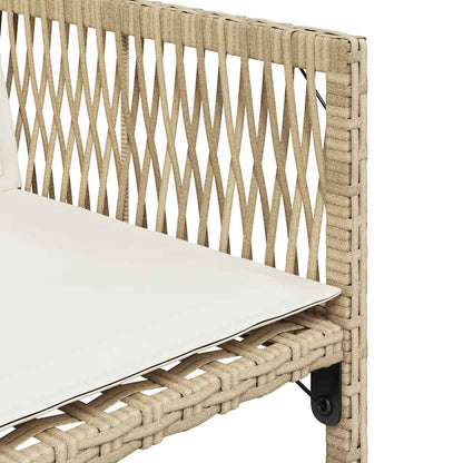 Gartenstühle mit Kissen 4 Stk. Beige Poly Rattan