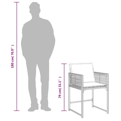 Gartenstühle mit Kissen 4 Stk. Beige Poly Rattan