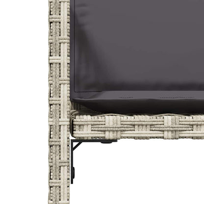 Gartenstühle mit Kissen 4 Stk. Hellgrau Poly Rattan