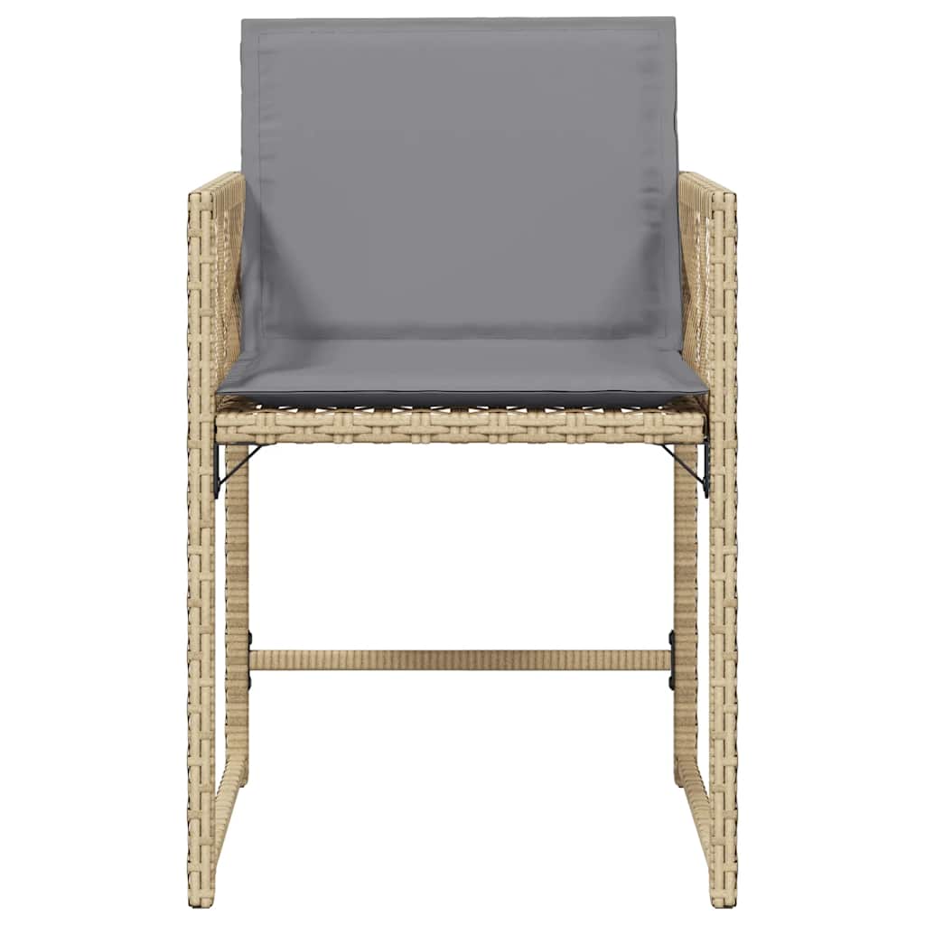 Gartenstühle mit Kissen 4 Stk. Beigemischung Poly Rattan