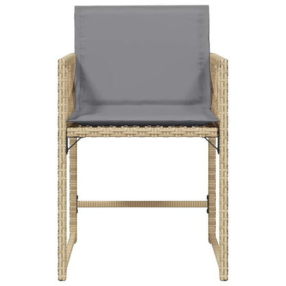 Gartenstühle mit Kissen 4 Stk. Beigemischung Poly Rattan