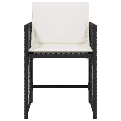 Gartenstühle mit Kissen 4 Stk. Schwarz Poly Rattan