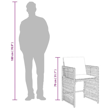 Gartenstühle mit Kissen 4 Stk. Grau Poly Rattan