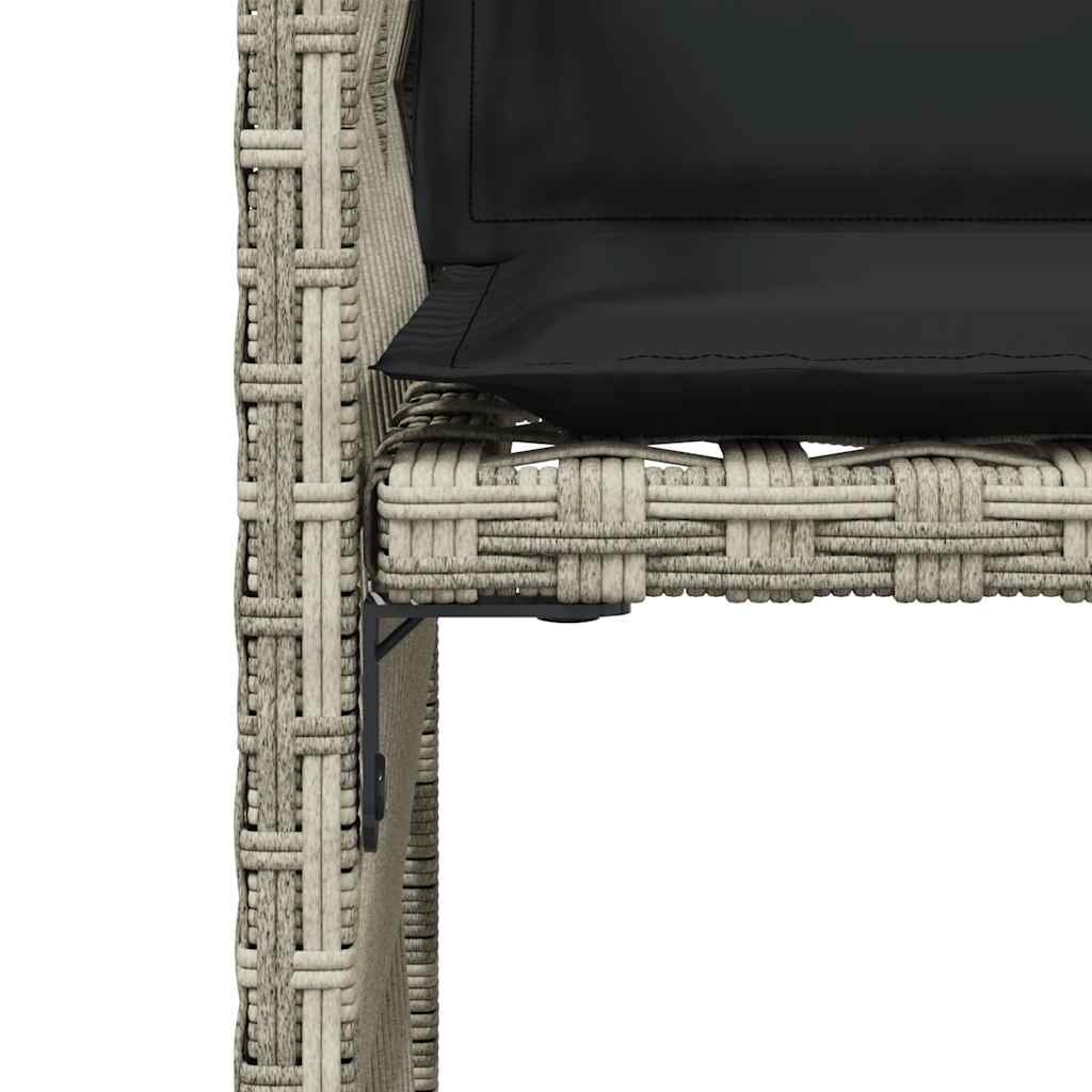 Gartenstühle mit Kissen 4 Stk. Hellgrau Poly Rattan