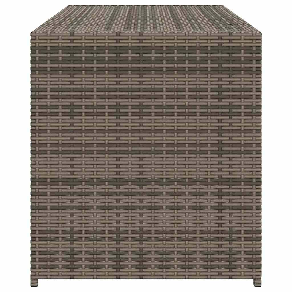 Gartentruhe Grau 283L Poly Rattan