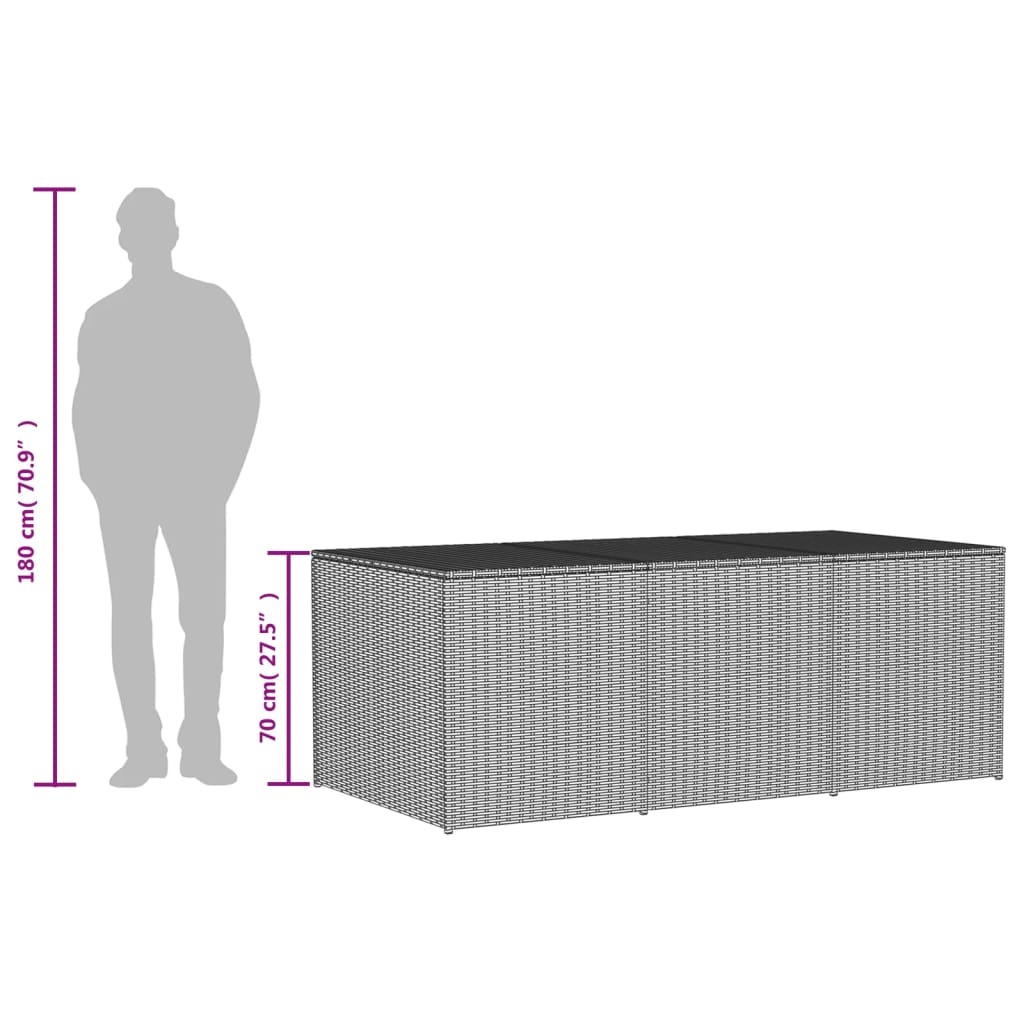 Gartentruhe Beige 984L Poly Rattan