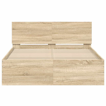 Bettgestell mit Kopfteil Sonoma-Eiche 120x190 cm