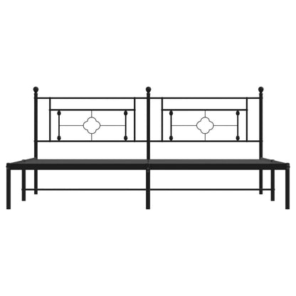 Bettgestell mit Kopfteil Metall Schwarz 200x200 cm