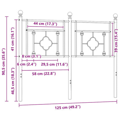 Ersatz-Kopfteil Metall Schwarz 120 cm