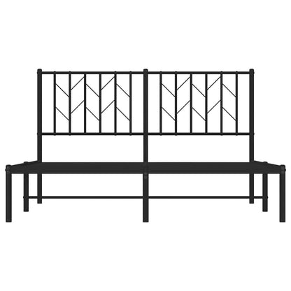 Bettgestell mit Kopfteil Metall Schwarz 140x190 cm