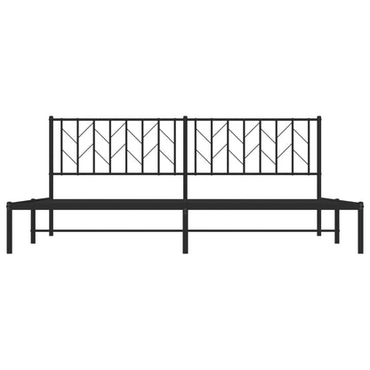 Bettgestell mit Kopfteil Metall Schwarz 200x200 cm