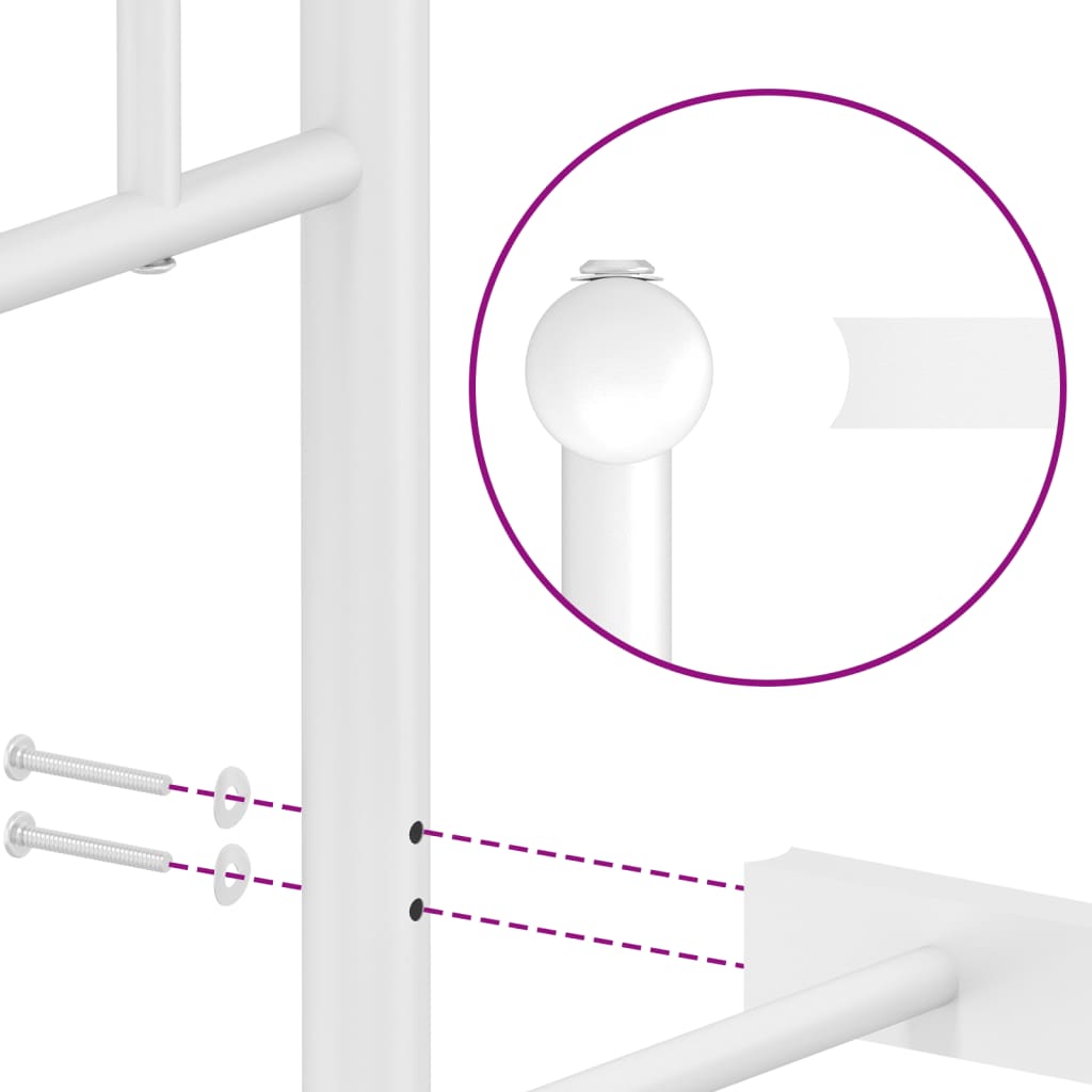 Bettgestell mit Kopfteil Metall Weiß 140x200 cm