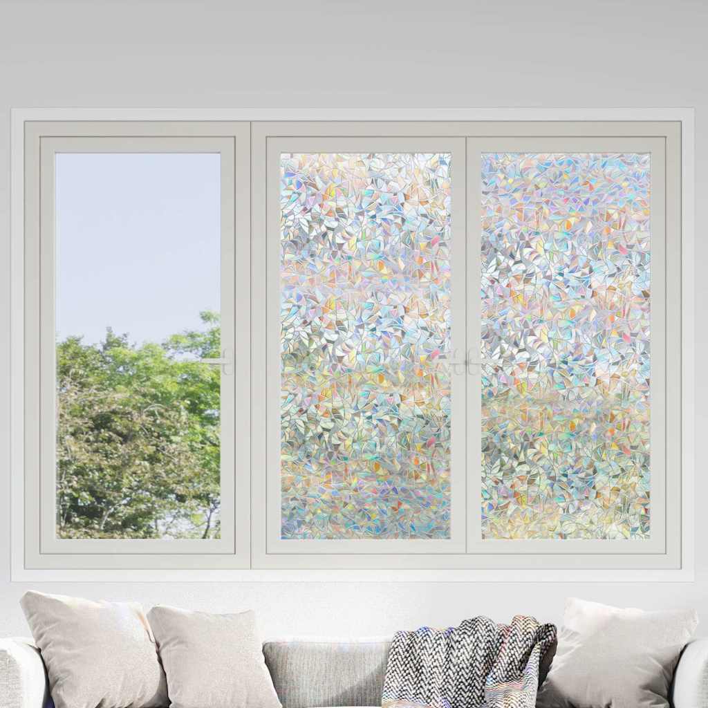 Fensterfolien 3 Stk. Matt 3D Regenbogen-Muster PVC