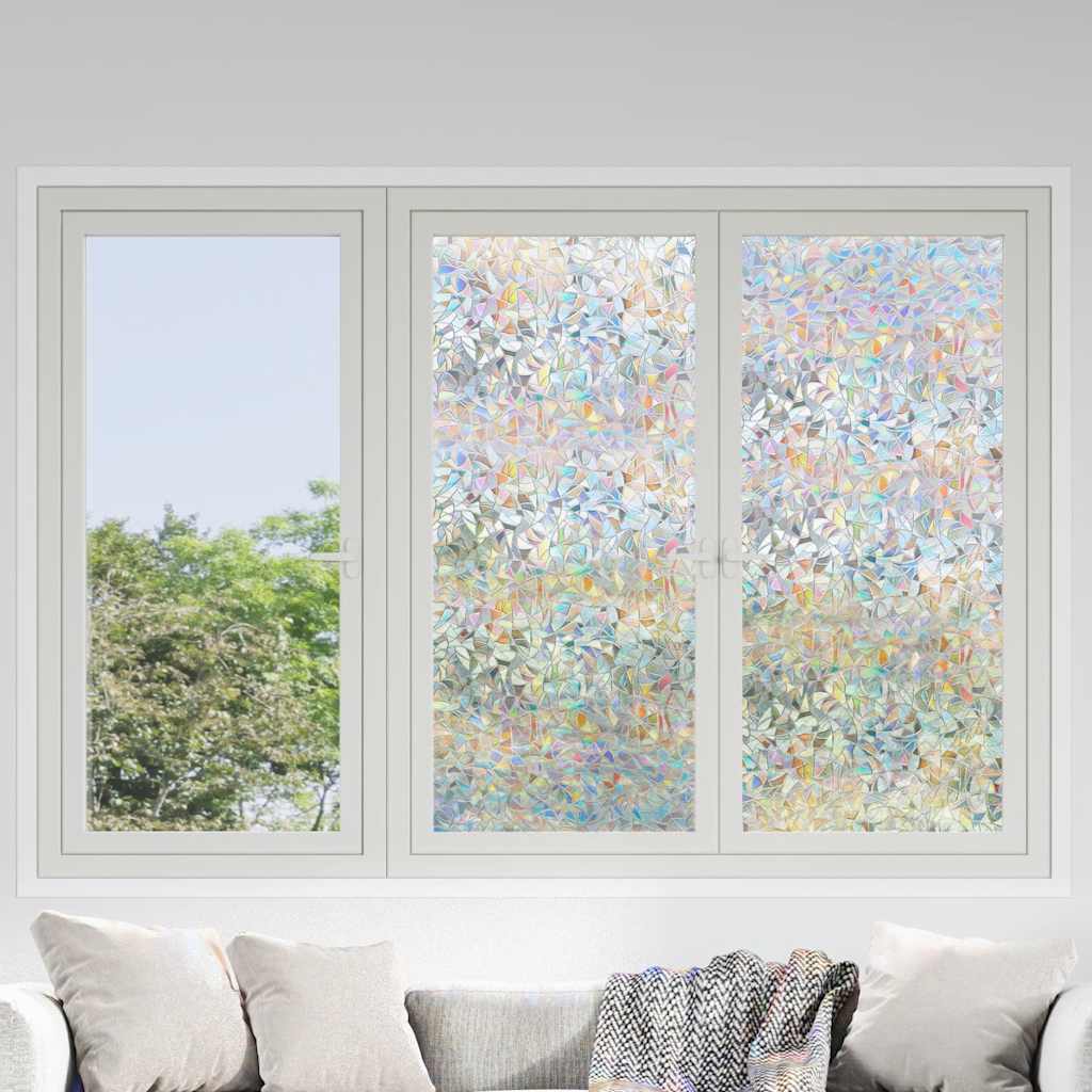 Fensterfolien 5 Stk. Matt 3D Regenbogen-Muster PVC