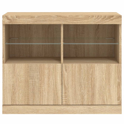 Sideboard mit LED-Leuchten Sonoma-Eiche 81x37x67 cm