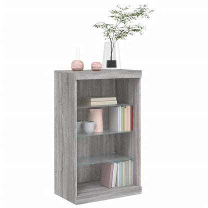Sideboard mit LED-Leuchten Grau Sonoma 60,5x37x100 cm