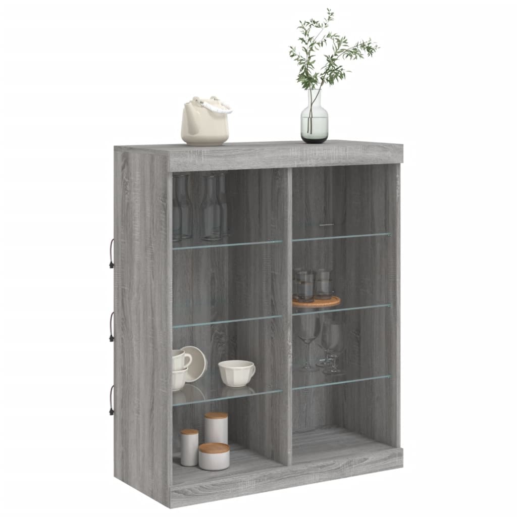Sideboard mit LED-Leuchten Grau Sonoma 81x37x100 cm