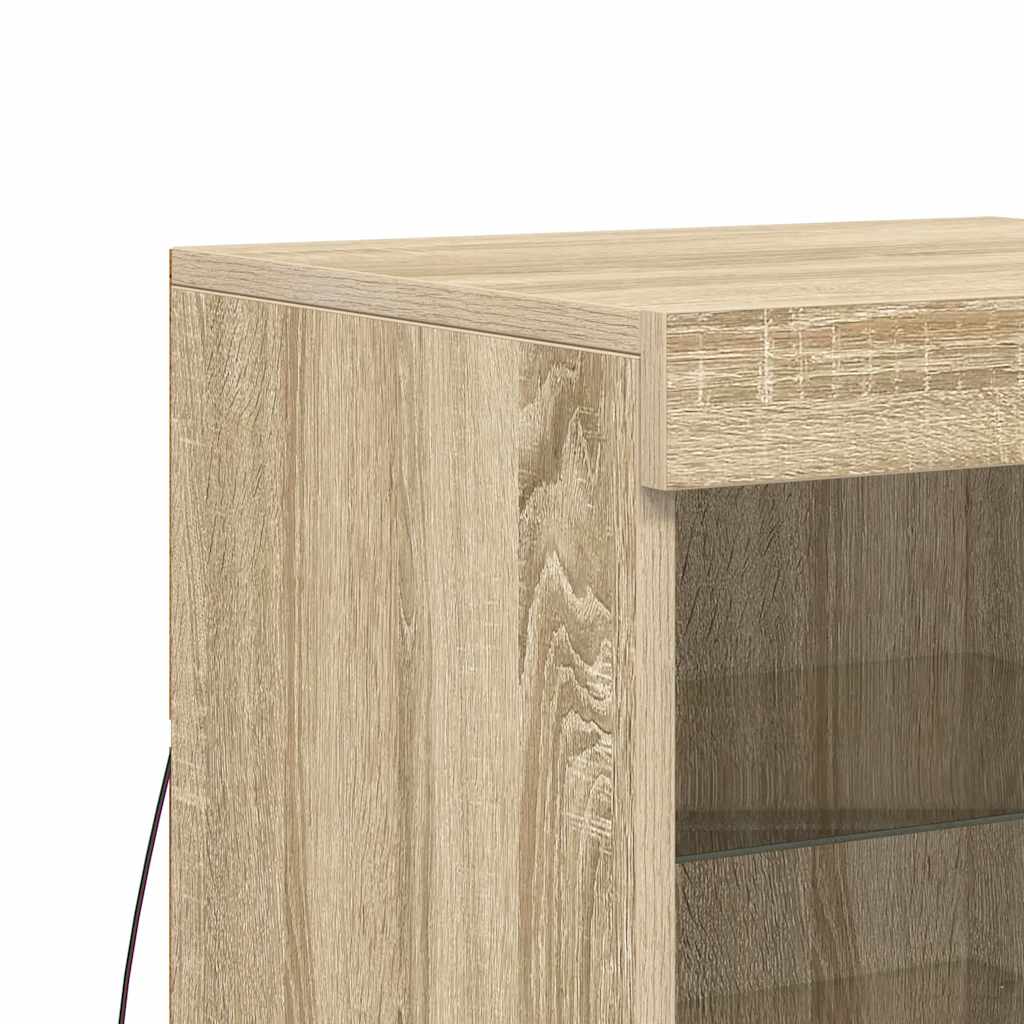 Sideboard mit LED-Leuchten Sonoma-Eiche 41x37x67 cm