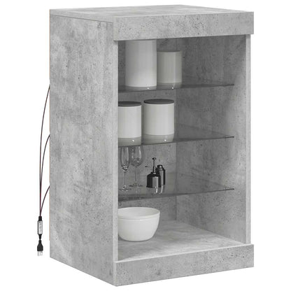 Sideboard mit LED-Leuchten Betongrau 41x37x67 cm