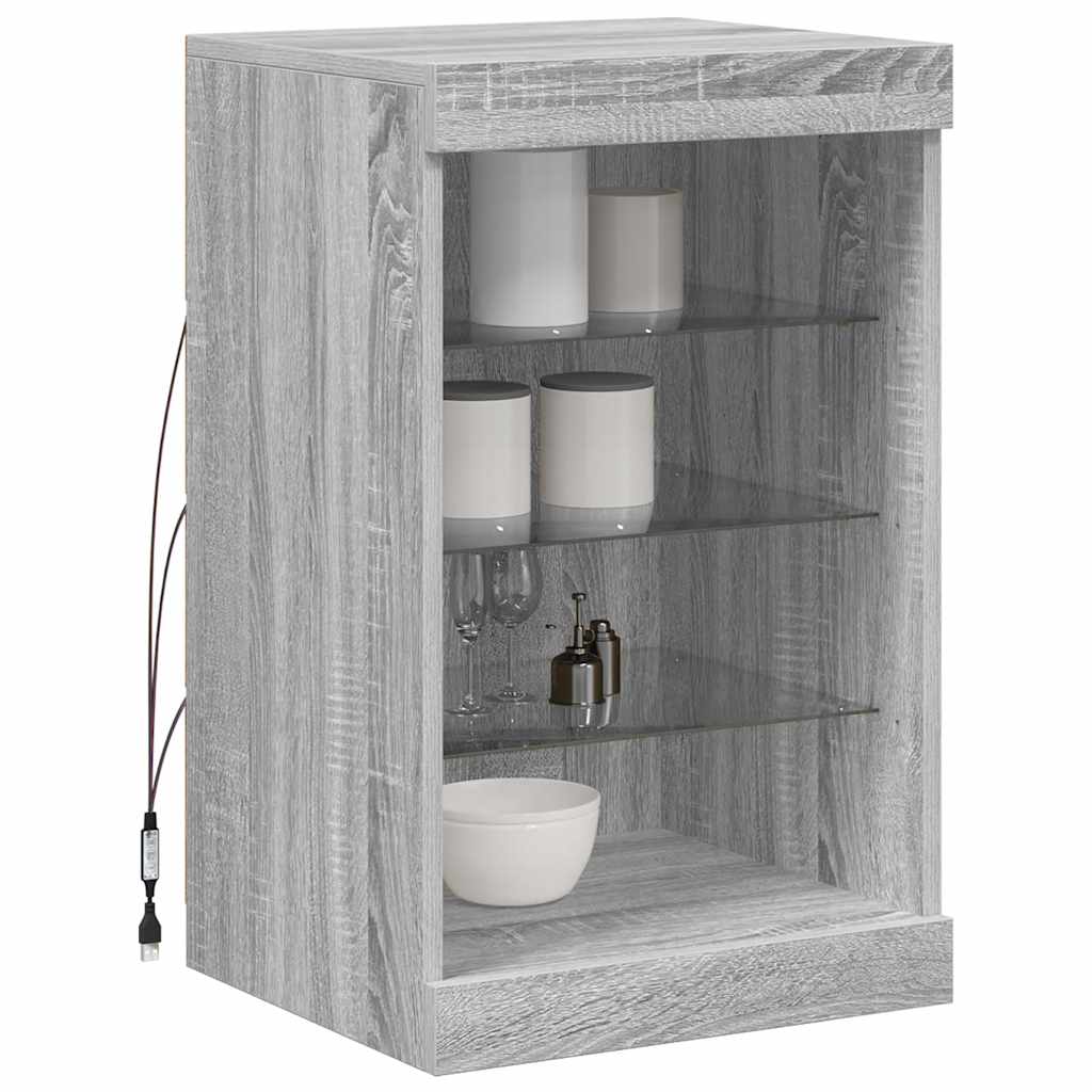 Sideboard mit LED-Leuchten Grau Sonoma 41x37x67 cm