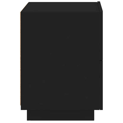 Nachttische mit LED-Leuchten 2 Stk. Schwarz Holzwerkstoff