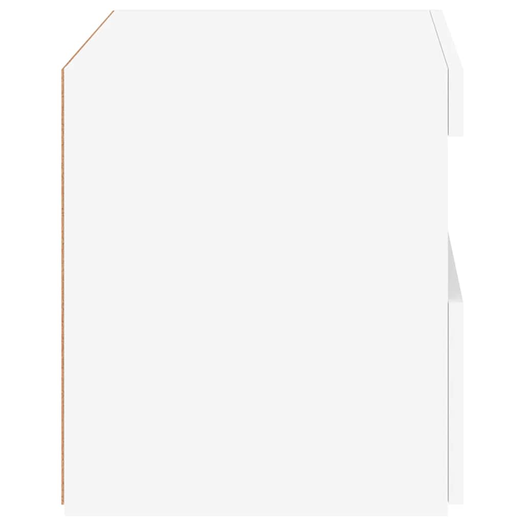 Nachttisch mit LED-Leuchten Weiß 50x40x45 cm