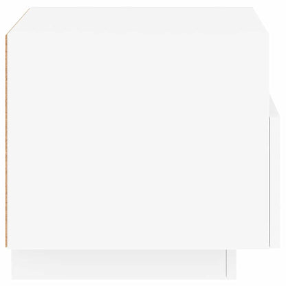 Nachttische mit LED-Leuchten 2 Stk. Weiß 40x39x37 cm