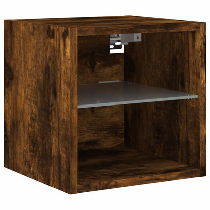 TV-Wandschrank mit LED-Leuchten Räuchereiche 30x28,5x30 cm