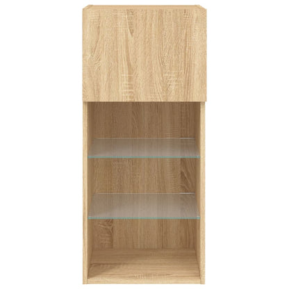 TV-Schränke mit LED-Leuchten 2 Stk. Sonoma-Eiche 40,5x30x90 cm