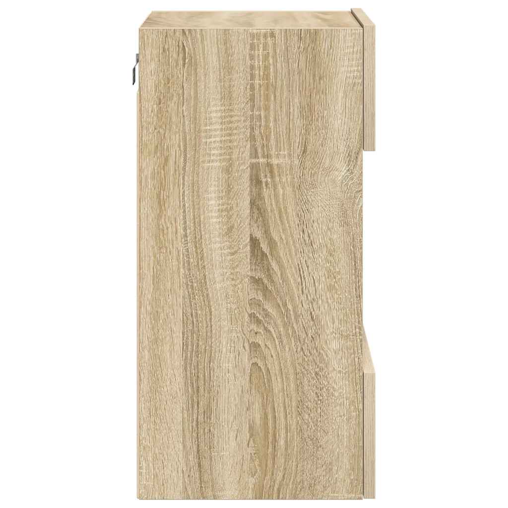 Wandschränke mit LED-Leuchten für TV 2 Stk. Sonoma-Eiche