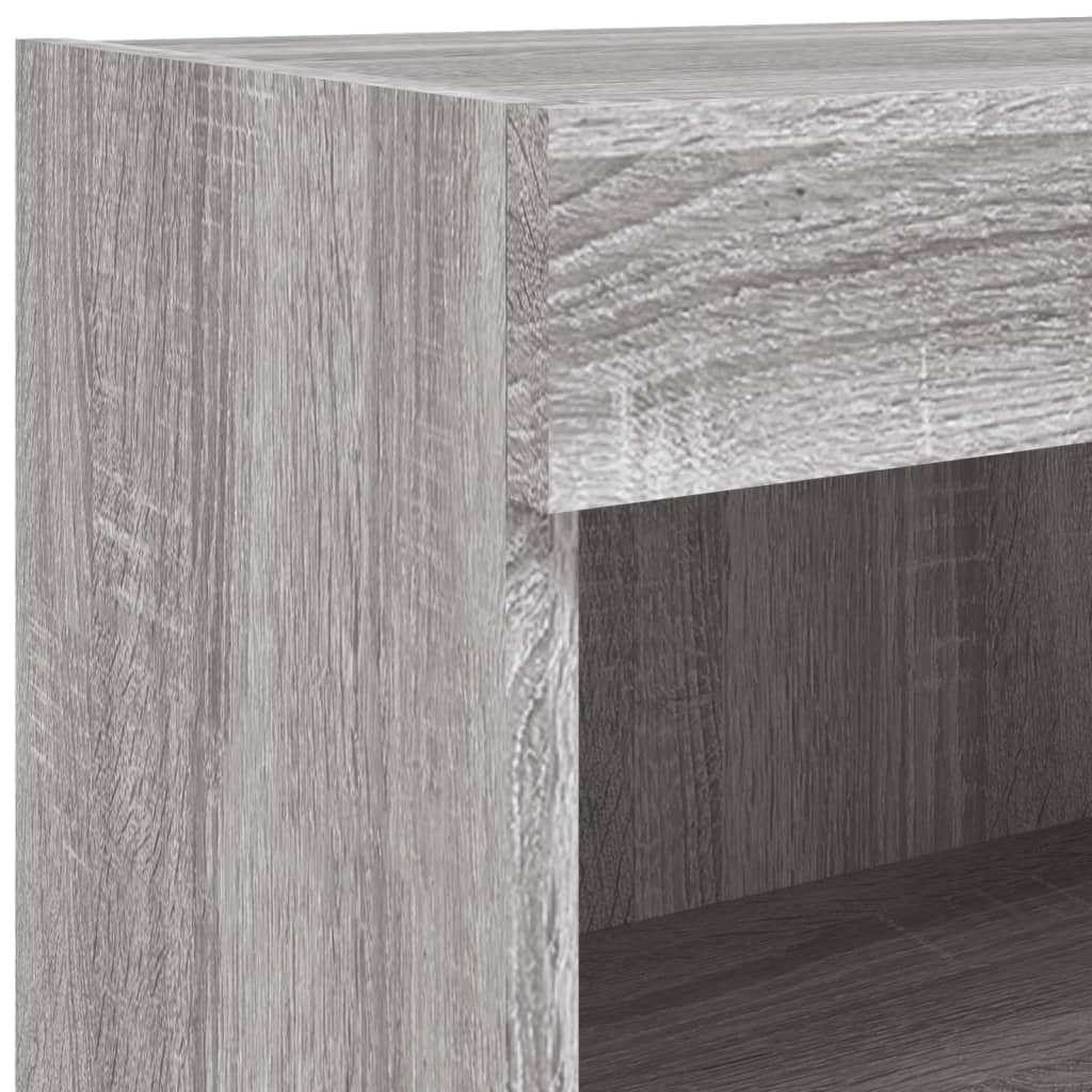 TV-Schrank mit LED-Leuchten Grau Sonoma 80x30x30 cm