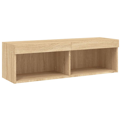 TV-Schrank mit LED-Leuchten Sonoma-Eiche 100x30x30 cm