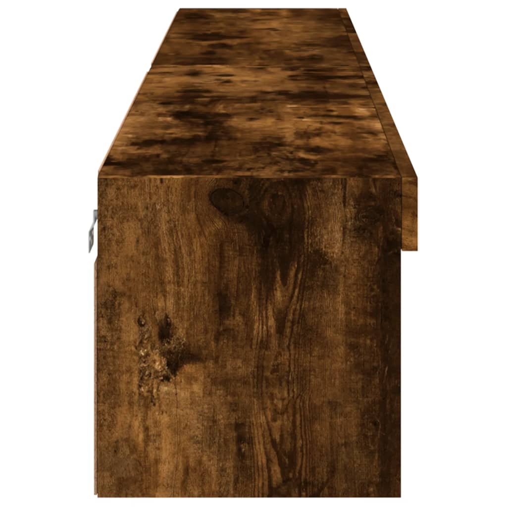 TV-Schränke mit LED-Leuchten 2 Stk. Räuchereiche 100x30x30 cm