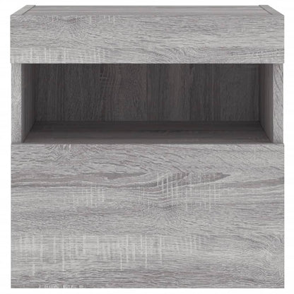 TV-Wandschrank mit LED-Leuchten Grau Sonoma 40x30x40 cm