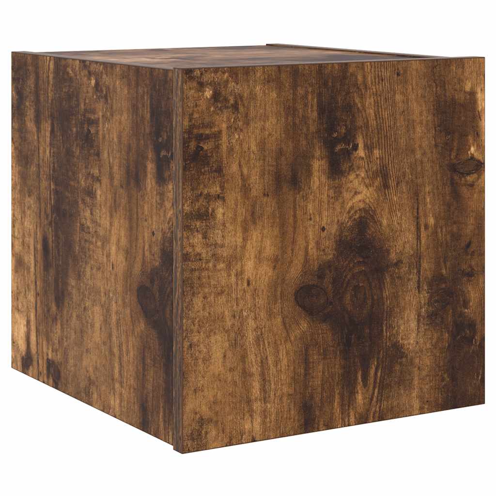 TV-Wandschrank mit LED-Leuchten Räuchereiche 30,5x35x30 cm