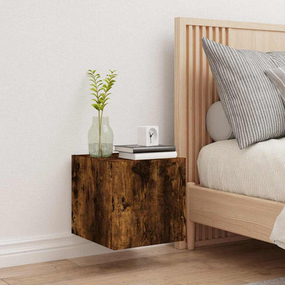 TV-Wandschrank mit LED-Leuchten Räuchereiche 30,5x35x30 cm