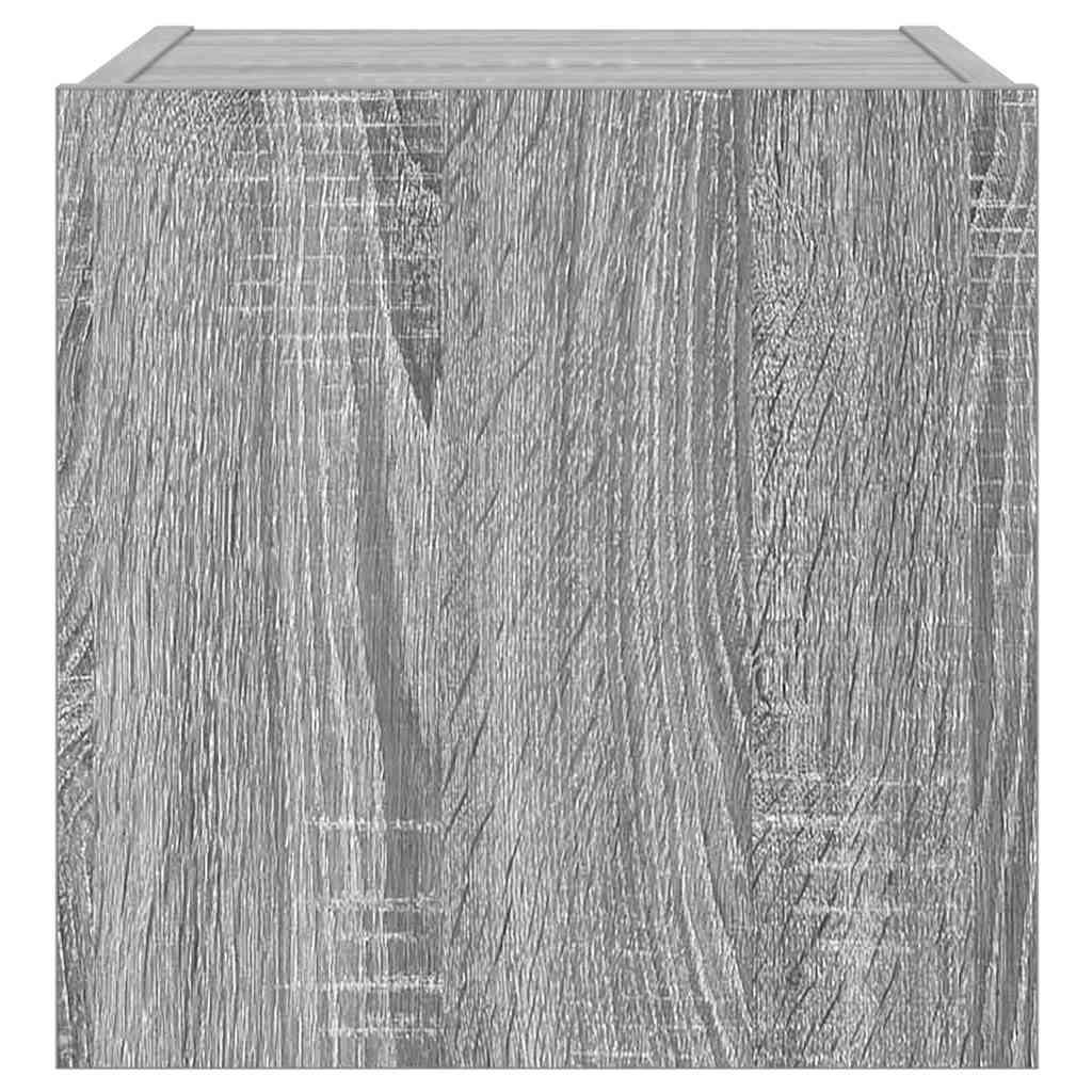 TV-Wandschrank mit LED-Leuchten Grau Sonoma 30,5x35x30 cm