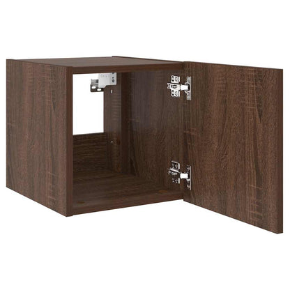 TV-Wandschrank mit LED-Leuchten Braun Eichen-Optik 30,5x35x30cm