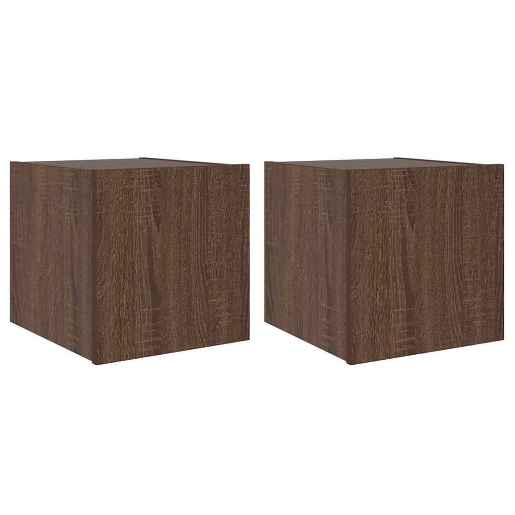 TV-Wandschränke mit LED-Leuchten 2 Stk. Braun Eichen-Optik