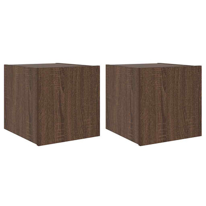 TV-Wandschränke mit LED-Leuchten 2 Stk. Braun Eichen-Optik