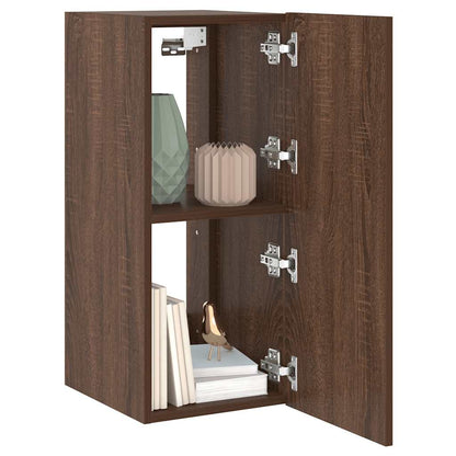 TV-Wandschrank mit LED-Leuchten Braun Eichen-Optik 30,5x35x70cm