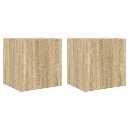 TV-Wandschränke mit LED-Leuchten 2 Stk. Sonoma-Eiche