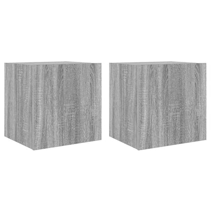 TV-Wandschränke mit LED-Leuchten 2Stk. Grau Sonoma 40,5x35x40cm