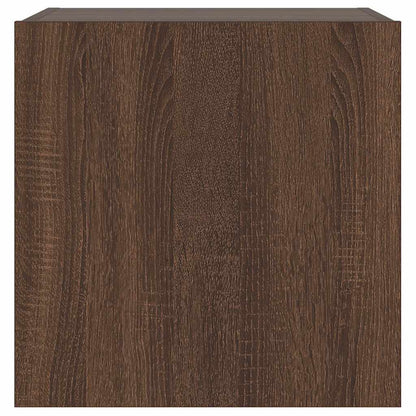 TV-Wandschrank mit LED-Leuchten Braun Eichen-Optik 40,5x35x40cm