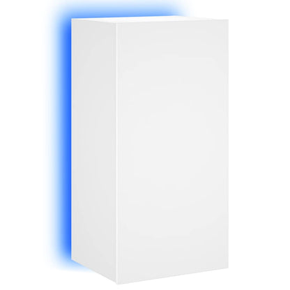 TV-Wandschrank mit LED-Leuchten Weiß 40,5x35x80 cm