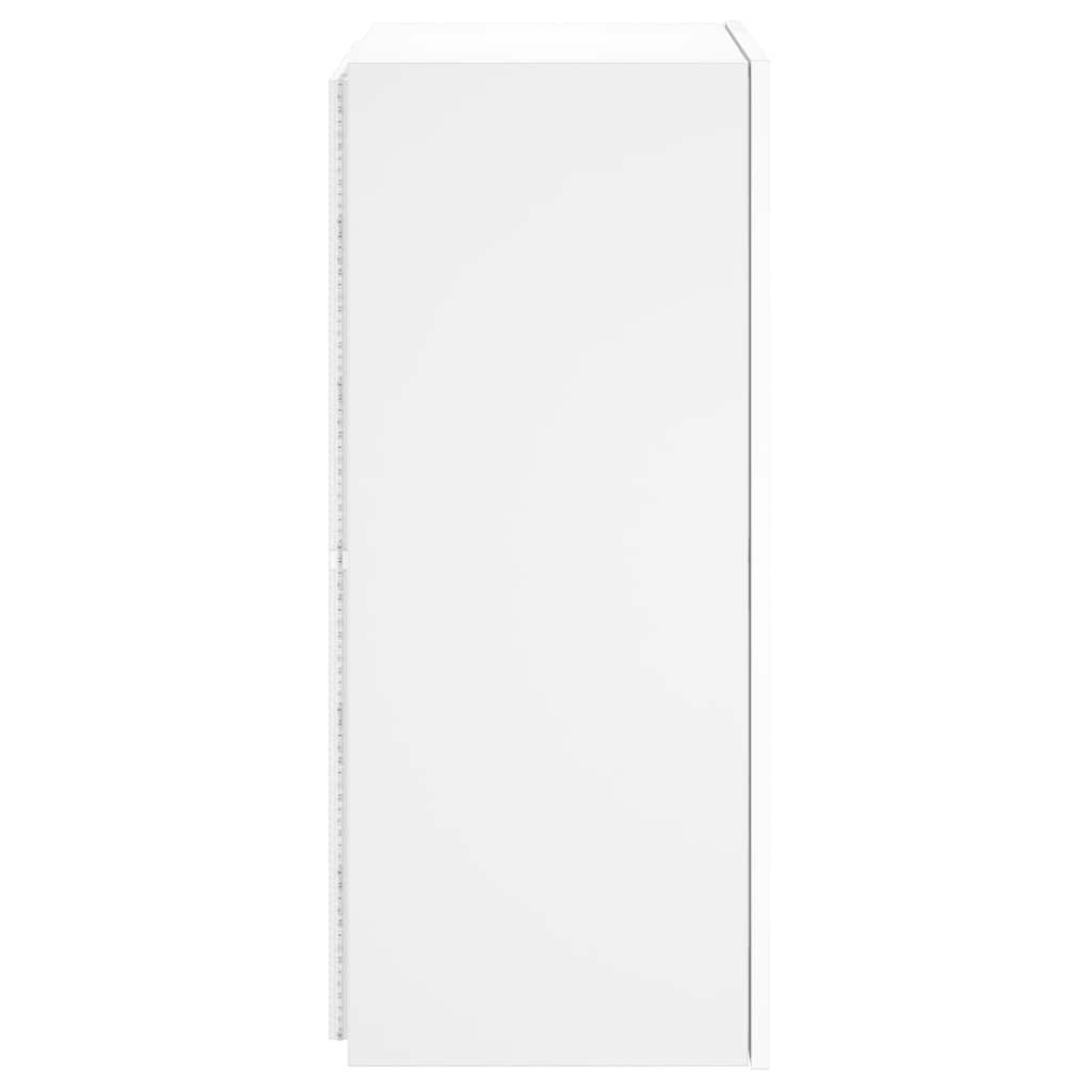 TV-Wandschrank mit LED-Leuchten Weiß 40,5x35x80 cm