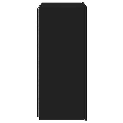 TV-Wandschrank mit LED-Leuchten Schwarz 40,5x35x80 cm