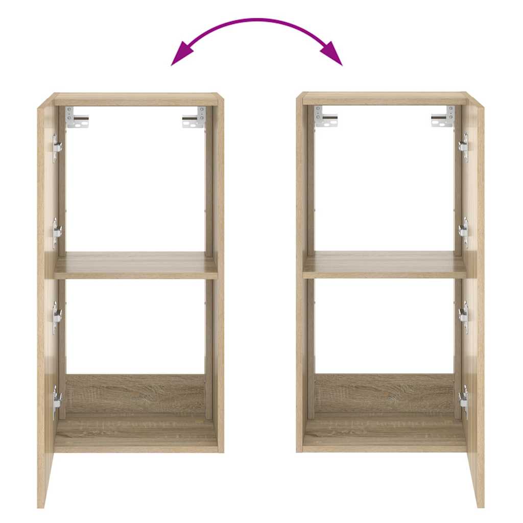 TV-Wandschrank mit LED-Leuchten Sonoma-Eiche 40,5x35x80 cm