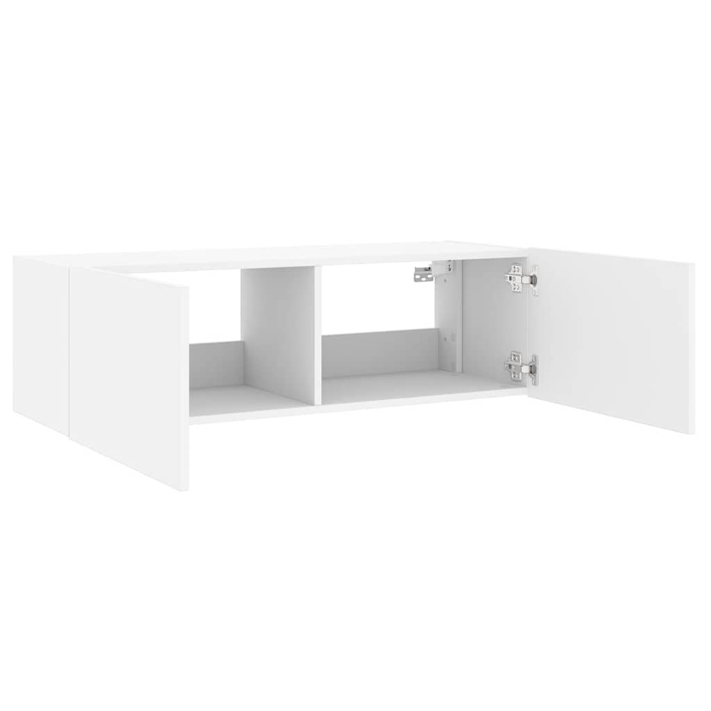TV-Wandschrank mit LED-Leuchten Weiß 100x35x31 cm